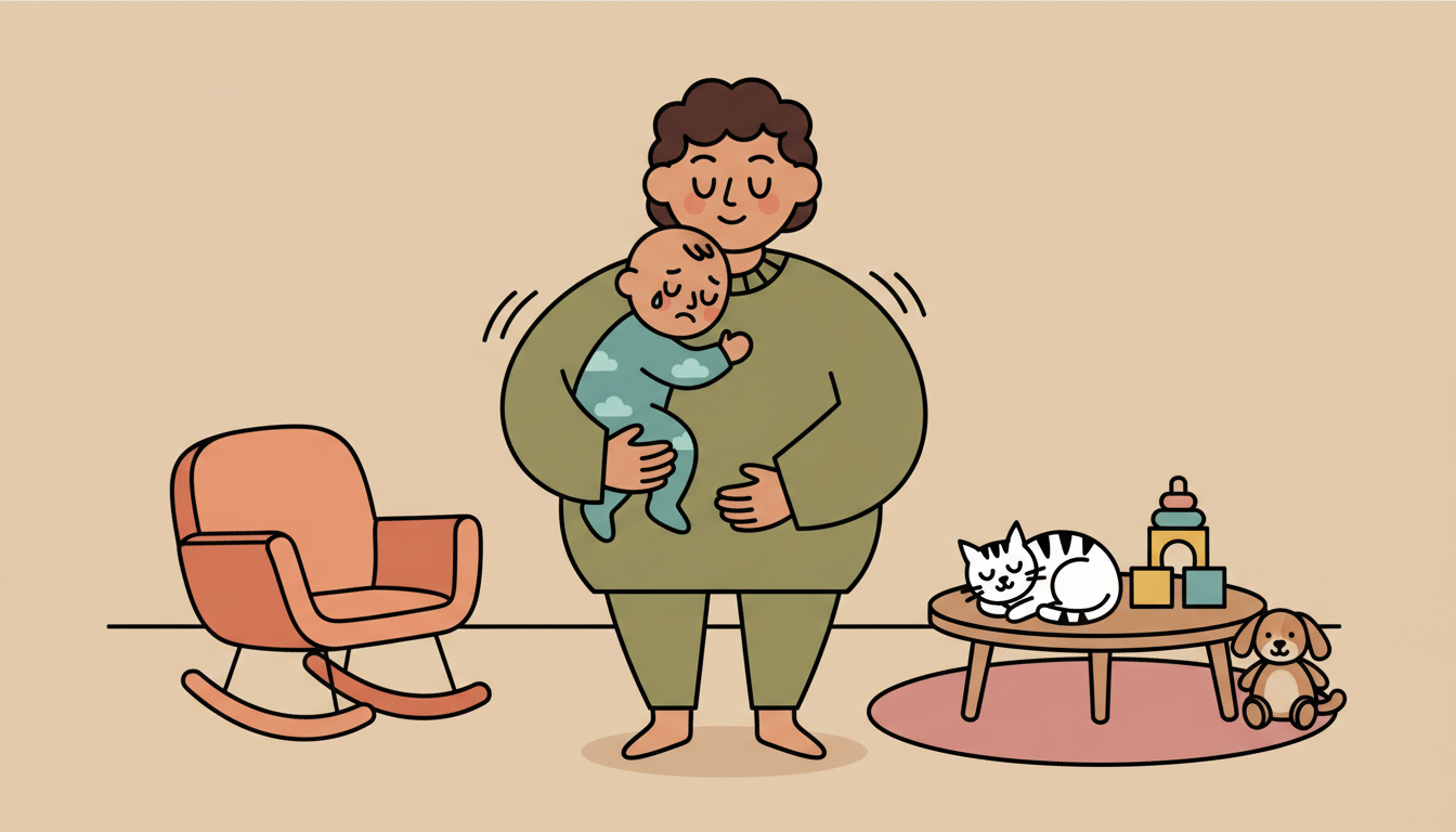 Gentle holding when upset