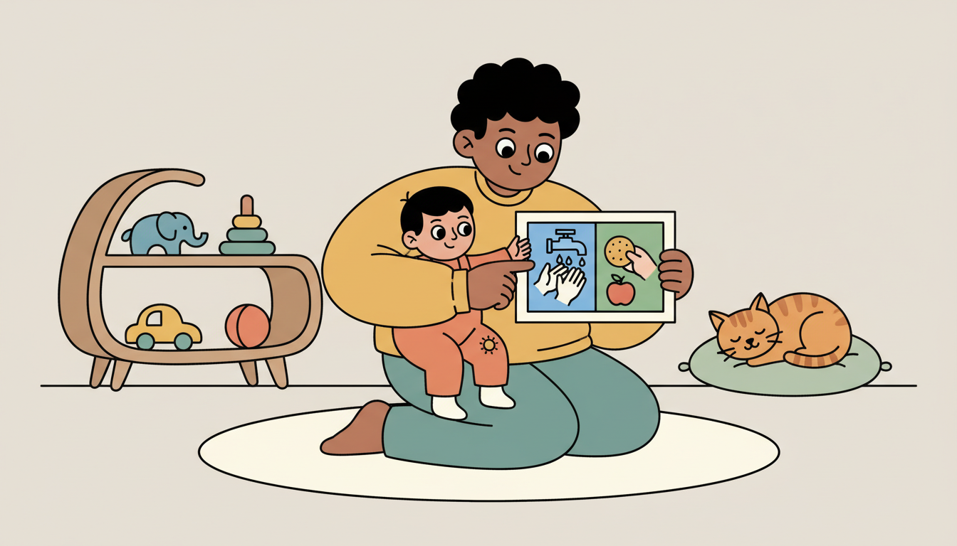 First-then picture board